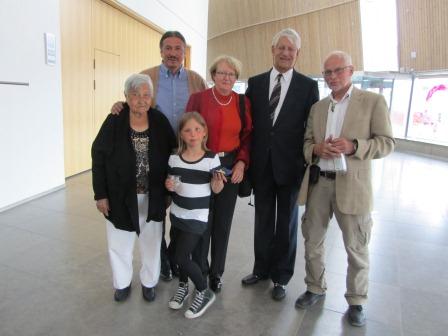 The Swiss Ambassador Viktor Christen and his wife together with Ole Jorgen Hammeken, Erik Torm, Ole Jorgens Mother and a grand daughter